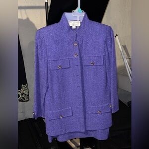 Purple St John skirt set with Gold Buttons